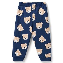 Babyhug 100% Cotton Knit Half Sleeves T-Shirt & Pyjama Night Suit Bear & Text Print -Navy