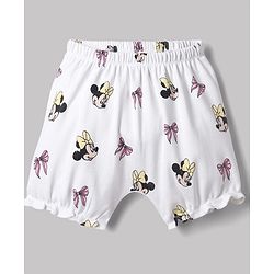 Babyhug Disney Single Jersey Knit Bloomer With Minnie Mouse Graphic Pack of 2 - White & Yellow