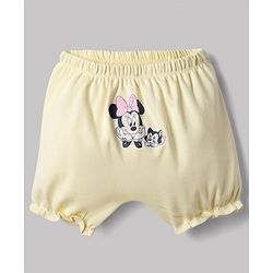 Babyhug Disney Single Jersey Knit Bloomer With Minnie Mouse Graphic Pack of 2 - White & Yellow