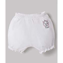 Babyhug Disney Single Jersey Knit Bloomers With Minnie Mouse & Marie Graphic Pack Of 2  - White