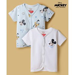 Babyhug Disney Interlock Knit Half Sleeves Jhablas With Mickey Mouse Graphics Pack of 2 - Multicolor