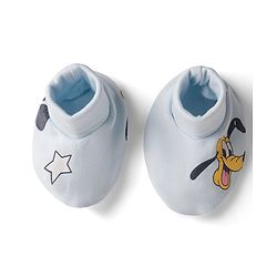 Babyhug Disney Interlock Knit Cap, Mitten & Booties Set With Mickey Mouse Graphics Light Blue - Diameter 15 cm