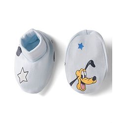 Babyhug Disney Interlock Knit Cap, Mitten & Booties Set With Mickey Mouse Graphics Light Blue - Diameter 15 cm