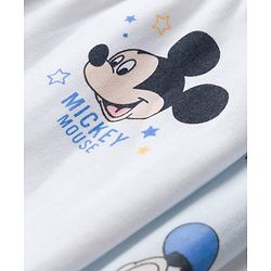 Babyhug Disney 100% Cotton Knit Full Length Diaper Leggings With Micky Mouse Graphic - Multicolor