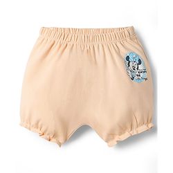Babyhug Disney Single Jersey Knit Mid Thigh Bloomers with Minnie Mouse Character Print Pack of 2 - Peach