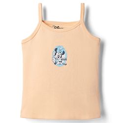 Babyhug Disney Single Jersey Knit Sleeveless Slips With Minnie Mouse Graphic Pack of 2 - Light Blue & Peach