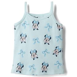 Babyhug Disney Single Jersey Knit Sleeveless Slips With Minnie Mouse Graphic Pack of 2 - Light Blue & Peach