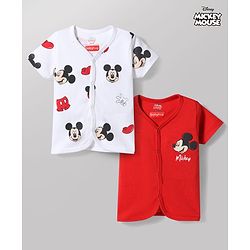 Babyhug Disney Interlock Knit Half Sleeves Jhablas with Mickey Mouse Graphics Pack of 2 - Multicolor