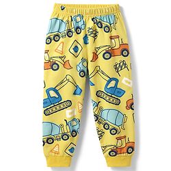 Babyhug Cotton Knit Full Sleeves T-Shirt & Pyjama Co-Ord Night Suit With JCB Print - Yellow
