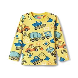Babyhug Cotton Knit Full Sleeves T-Shirt & Pyjama Co-Ord Night Suit With JCB Print - Yellow