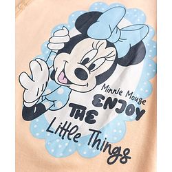 Babyhug Disney Interlock Knit Full Sleeves Footed Night Suit with Minnie Mouse Graphics Pack of 2 - Peach & Sky