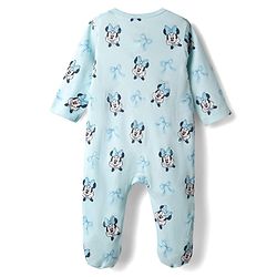 Babyhug Disney Interlock Knit Full Sleeves Footed Night Suit with Minnie Mouse Graphics Pack of 2 - Peach & Sky