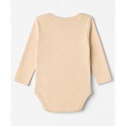 Babyhug 100% Cotton Interlock Knit Full Sleeves Striped Onesies With Animal Print Pack of 3 - Green, Red & Beige