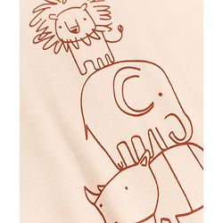 Babyhug 100% Cotton Interlock Knit Full Sleeves Striped Onesies With Animal Print Pack of 3 - Green, Red & Beige