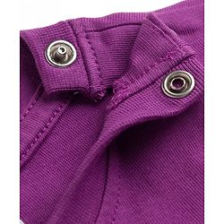 Babyhug 100% Cotton Knit Half Sleeves Floral & Text Printed T-Shirt & Pyjama Night Suit - Purple