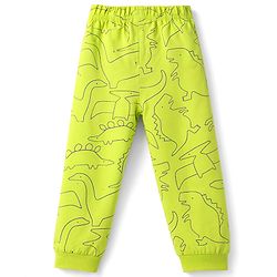 Babyhug Cotton Knit Full Sleeves T-Shirt & Pyjama Co-Ord Night Suit With Dino Print - Green