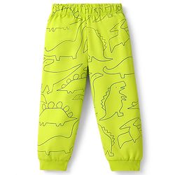 Babyhug Cotton Knit Full Sleeves T-Shirt & Pyjama Co-Ord Night Suit With Dino Print - Green