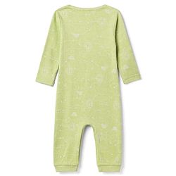Babyhug 100% Cotton Interlock Knit Full Sleeves Rompers With Animal Print Pack of 2- Beige & Light Green