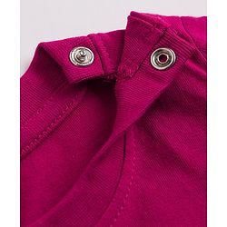 Babyhug Cotton Knit Full Sleeves T-Shirt & Pyjama Night Suit With Floral & Text Print - Maroon