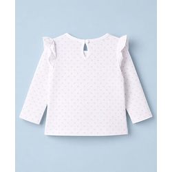 Babyhug 100% Cotton Knit Full Sleeves Hearts Printed Tee & Frock Style Onesie Set - Pink