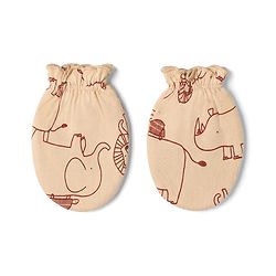 Babyhug 100% Cotton Interlock Knit Full Sleeves Animal Printed Onesies With Leggings & Cap Mittens and Booties Set - Beige