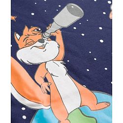Babyhug Cotton Knit Half Sleeves Space Theme Printed T-Shirt & Shorts Night Suit - Navy