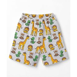 Babyhug Cotton Knit Half Sleeves Safari Printed T-Shirt & Shorts Night Suit -Navy