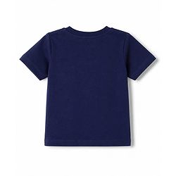 Babyhug Cotton Knit Half Sleeves Safari Printed T-Shirt & Shorts Night Suit -Navy