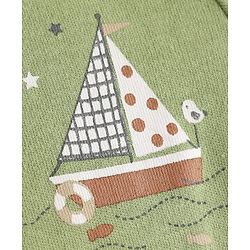 Babyhug 100% Cotton Interlock Knit Full Sleeves Striped & Boat Printed Jhablas Pack of 3 - White & Green