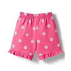 Babyhug 100% Cotton Knit Half Sleeves T-Shirt & Shorts Night Suit With Floral Print - Pink