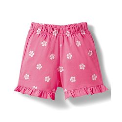Babyhug 100% Cotton Knit Half Sleeves T-Shirt & Shorts Night Suit With Floral Print - Pink