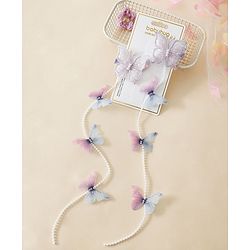 Babyhug Free Size Bow & Butterfly Clips - Purple