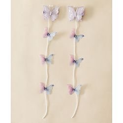 Babyhug Free Size Bow & Butterfly Clips - Purple