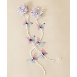 Babyhug Free Size Bow & Butterfly Clips - Purple