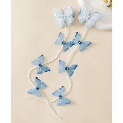 Babyhug Free Size  Bow & Butterfly Clips - Blue