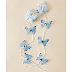 Babyhug Free Size  Bow & Butterfly Clips - Blue