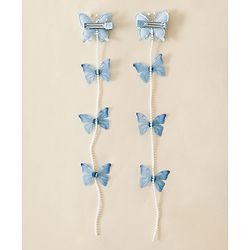 Babyhug Free Size  Bow & Butterfly Clips - Blue