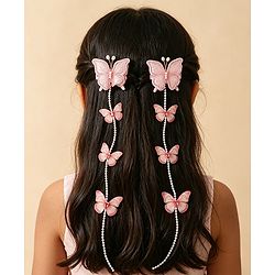 Babyhug Free Size Bow & Butterfly Clips - Pink