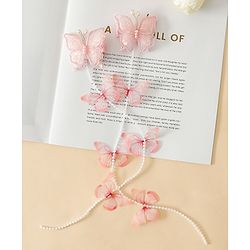 Babyhug Free Size Bow & Butterfly Clips - Pink