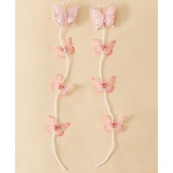 Babyhug Free Size Bow & Butterfly Clips - Pink