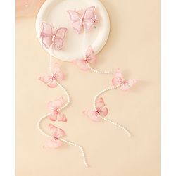 Babyhug Free Size Bow & Butterfly Clips - Pink