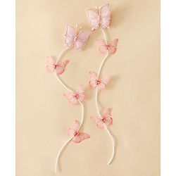 Babyhug Free Size Bow & Butterfly Clips - Pink