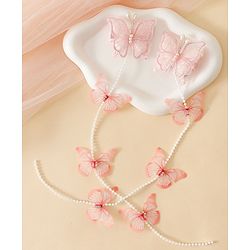 Babyhug Free Size Bow & Butterfly Clips - Pink