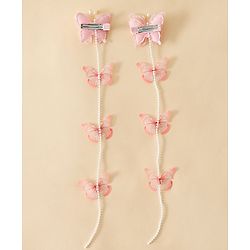 Babyhug Free Size Bow & Butterfly Clips - Pink