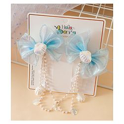 Babyhug Free Size Bow & Butterfly Clip - Blue