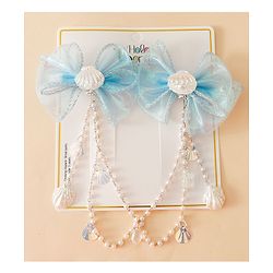 Babyhug Free Size Bow & Butterfly Clip - Blue