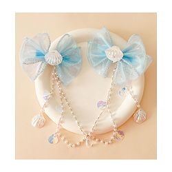 Babyhug Free Size Bow & Butterfly Clip - Blue