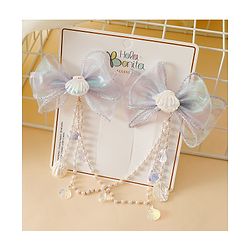 Babyhug Free Size Bow & Butterfly Clip - Purple