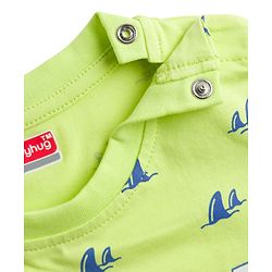 Babyhug Cotton Knit Half Sleeves Sea Life Printed Co-Ords T-Shirt & Shorts Night Suit - Lime Green