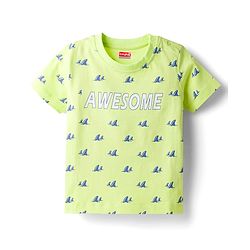 Babyhug Cotton Knit Half Sleeves Sea Life Printed Co-Ords T-Shirt & Shorts Night Suit - Lime Green